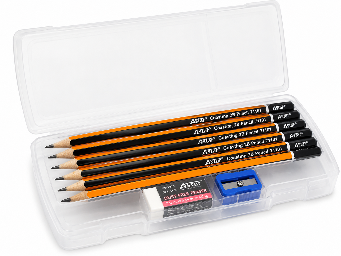 Astar Score A Exam Kit ( 6Pcs Pencil + Eraser + Sharpener + Pencil Case) PKS2025