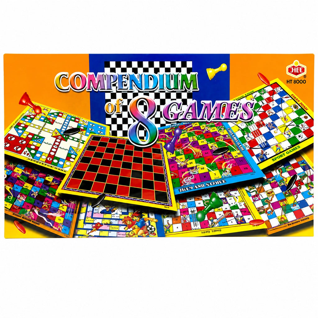 Compendium of 8 Board Games In 1 For Multiplayers HT8000