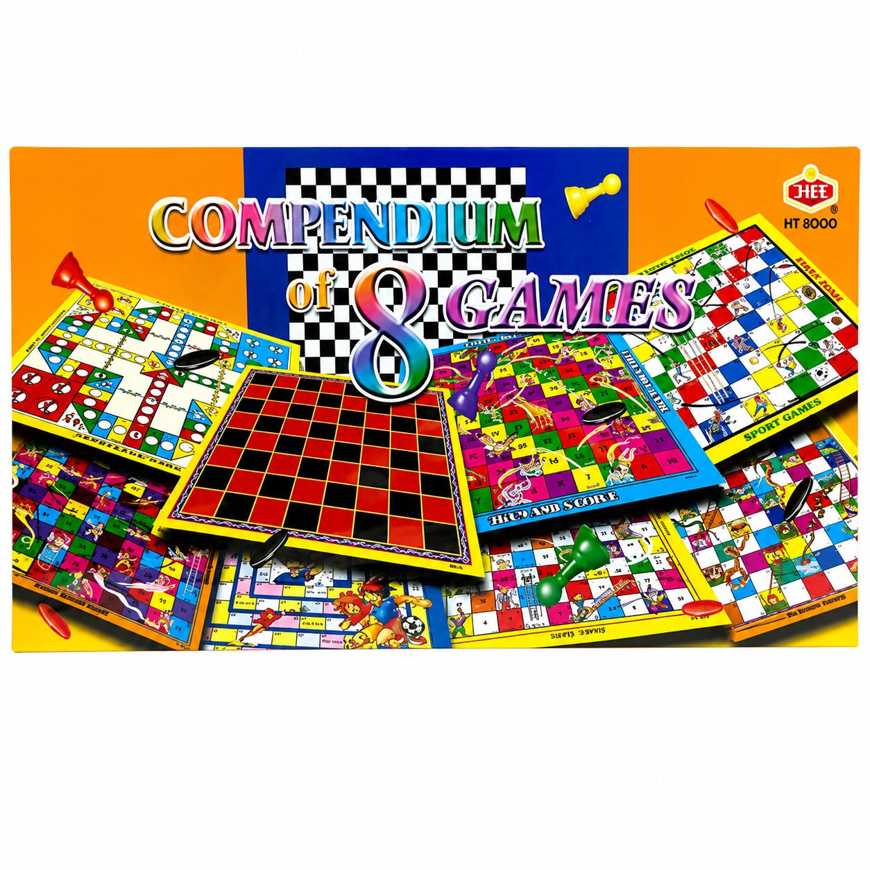 Compendium of 8 Board Games In 1 For Multiplayers HT8000