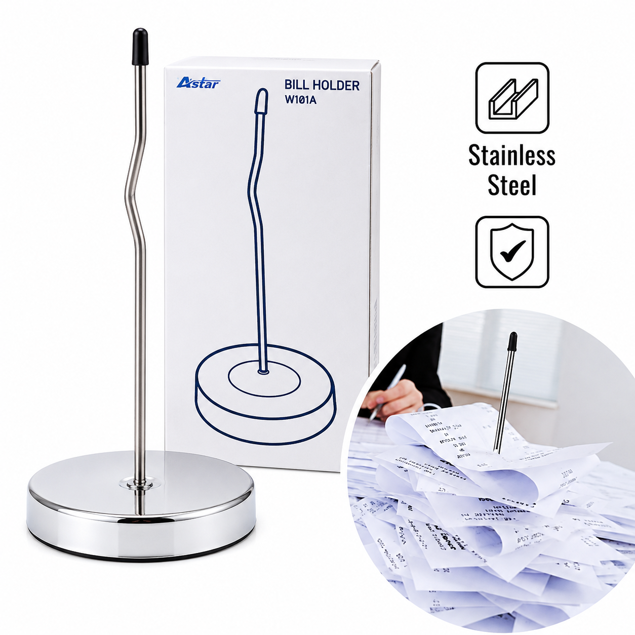 Paper Spear Receipt Holder / Stainless Steel Note Spike 收据插针 | 传票插针