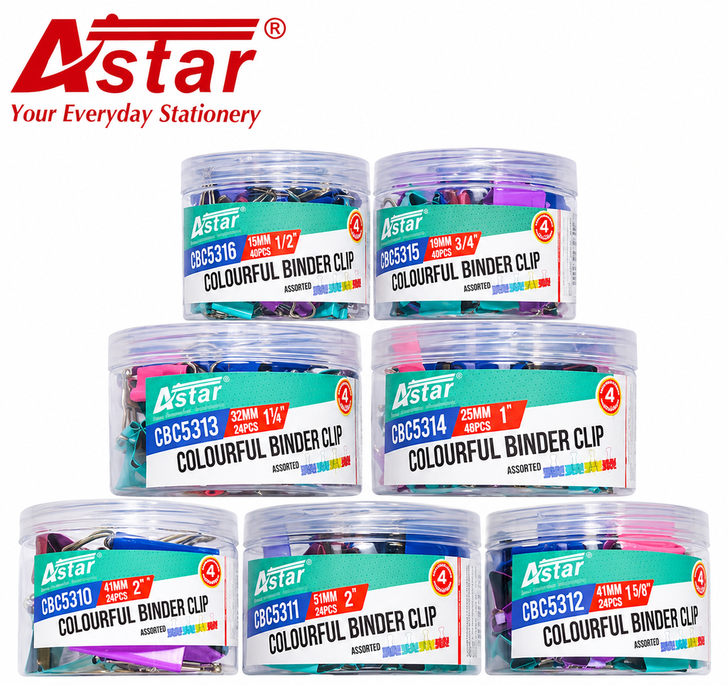 Astar Colourful Binder Clip 3PCS