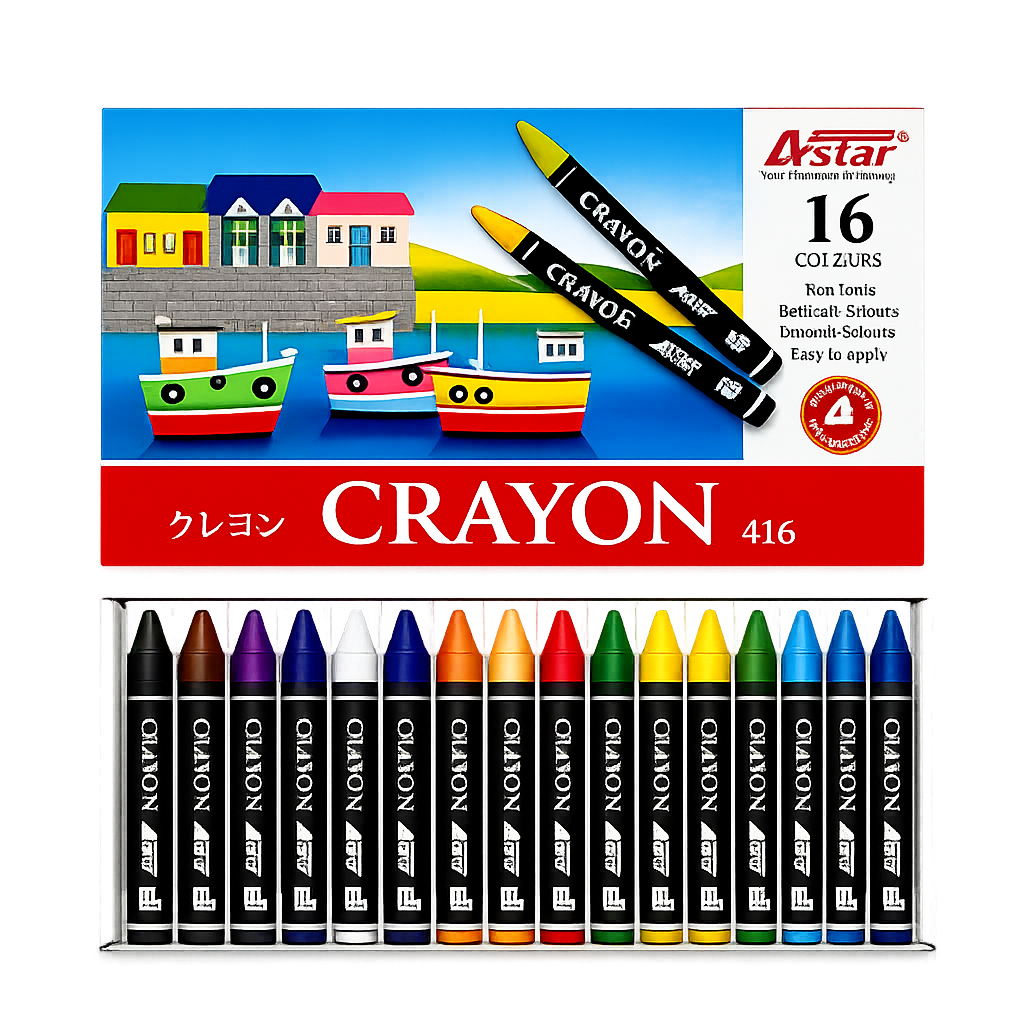 Astar Non-Toxic Crayon 16 Colours (416)