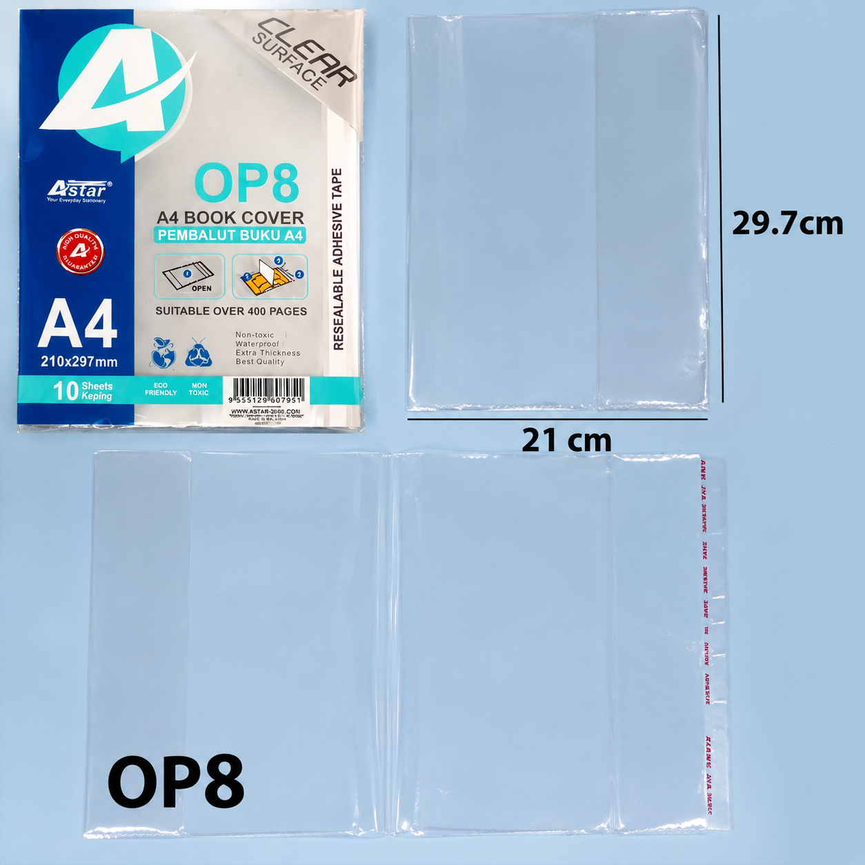 Astar/Sanko Star/Nikki Clear Exercise Book Cover / Text Book Cover / Activity Book / Pembalut Buku 10'S