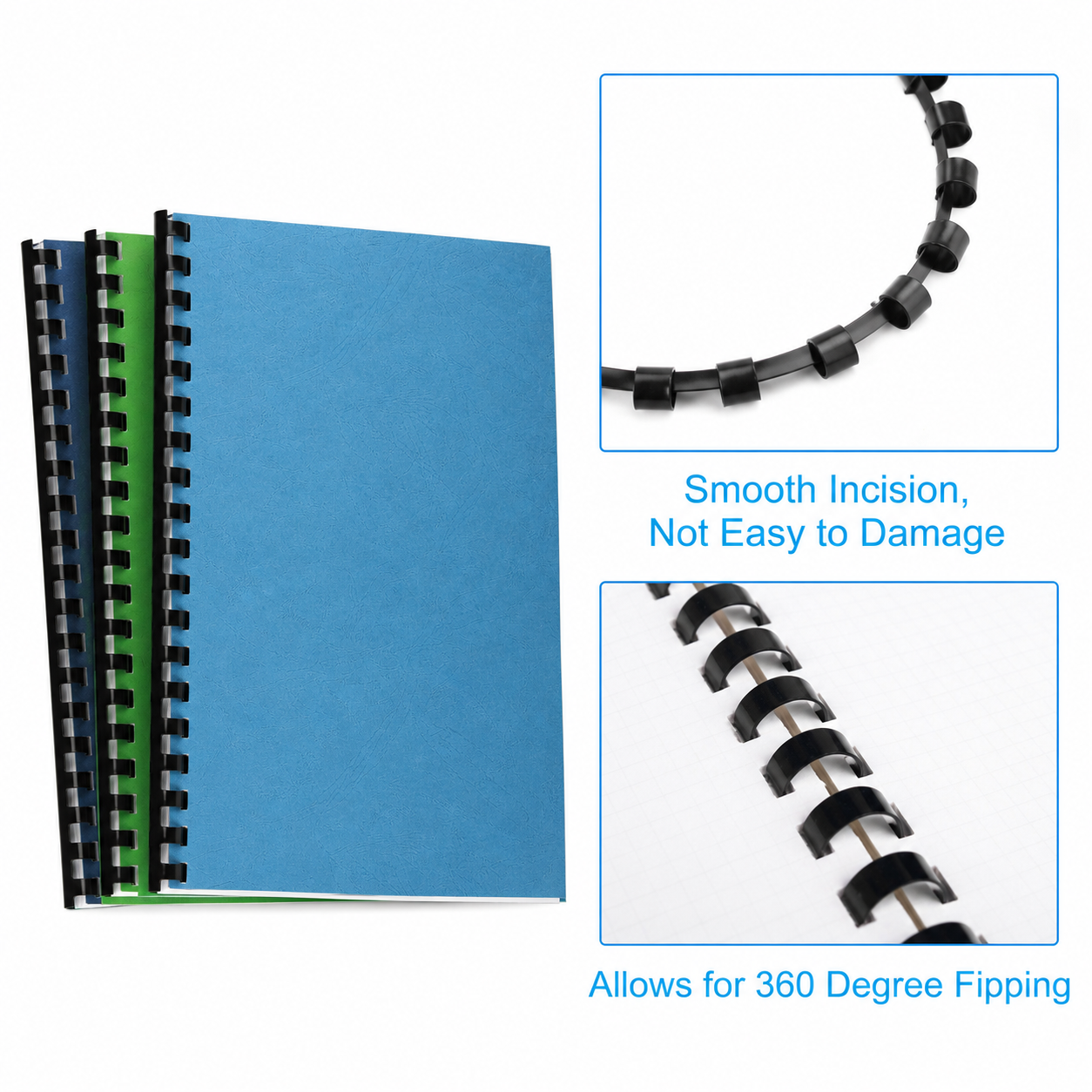 [ALL SIZES] Plastic Comb Binding 21 Ring/ Binding Comb Ring / Comb Binding Black