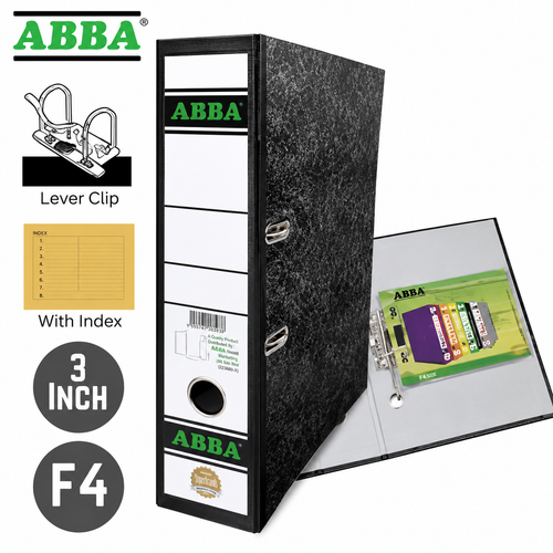 ABBA Option Lever Arch Voucher File/ Ring File/ For receipts or small half A4 size documents 3" (75mm / 3 Inches)