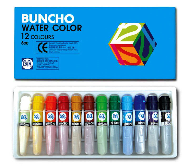 Buncho Water Colour 6cc 12 Colours / 18 Colours