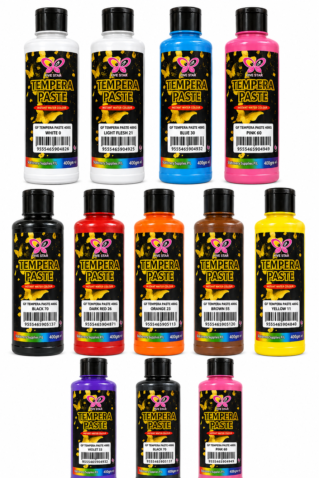 Five Star Tempera Paste Colour 400g/ Warna Tempera (15 colors) / Instant Water Color (Hand Paint) 400g
