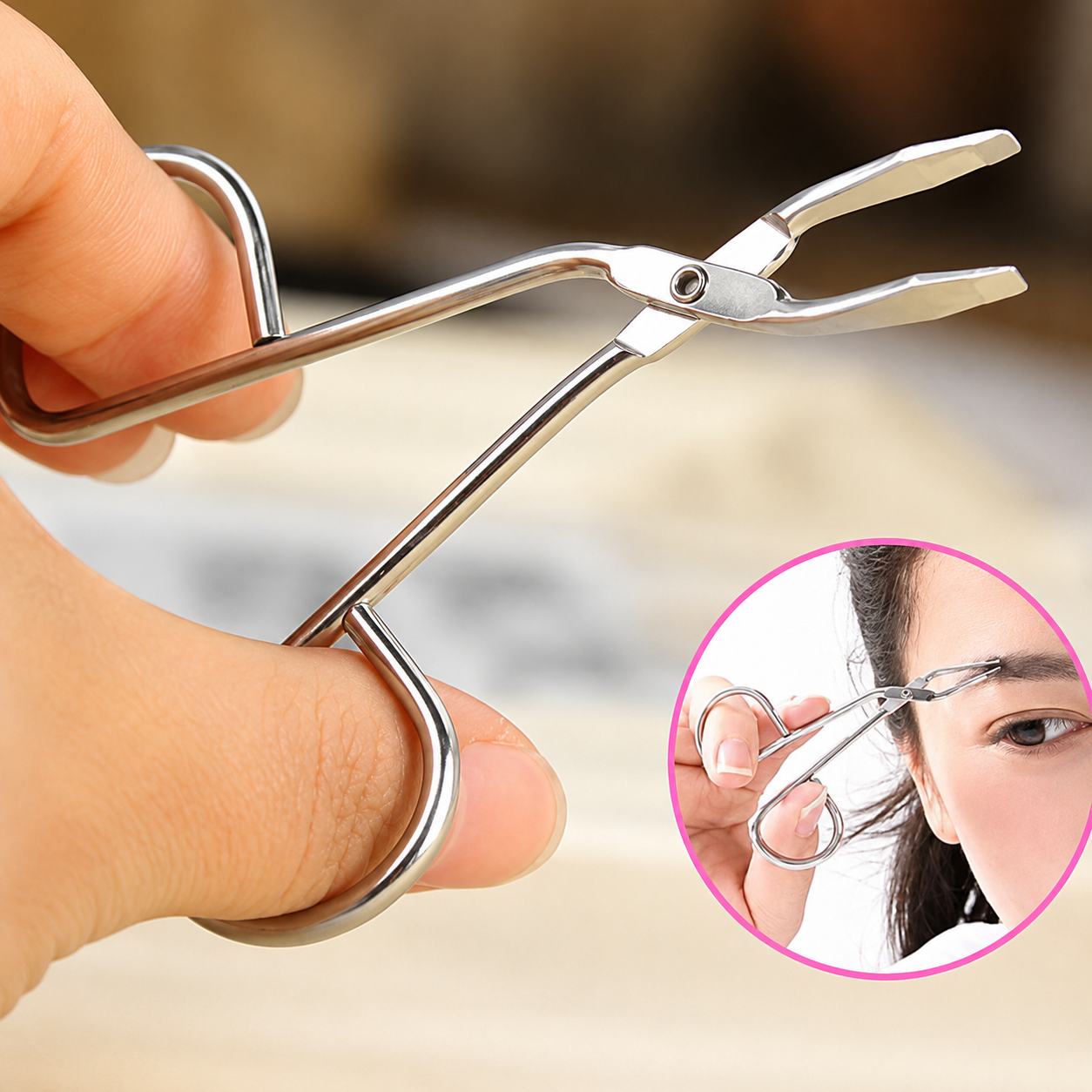 Stainless Steel Eyebrow Hair Tweezers Tool 808