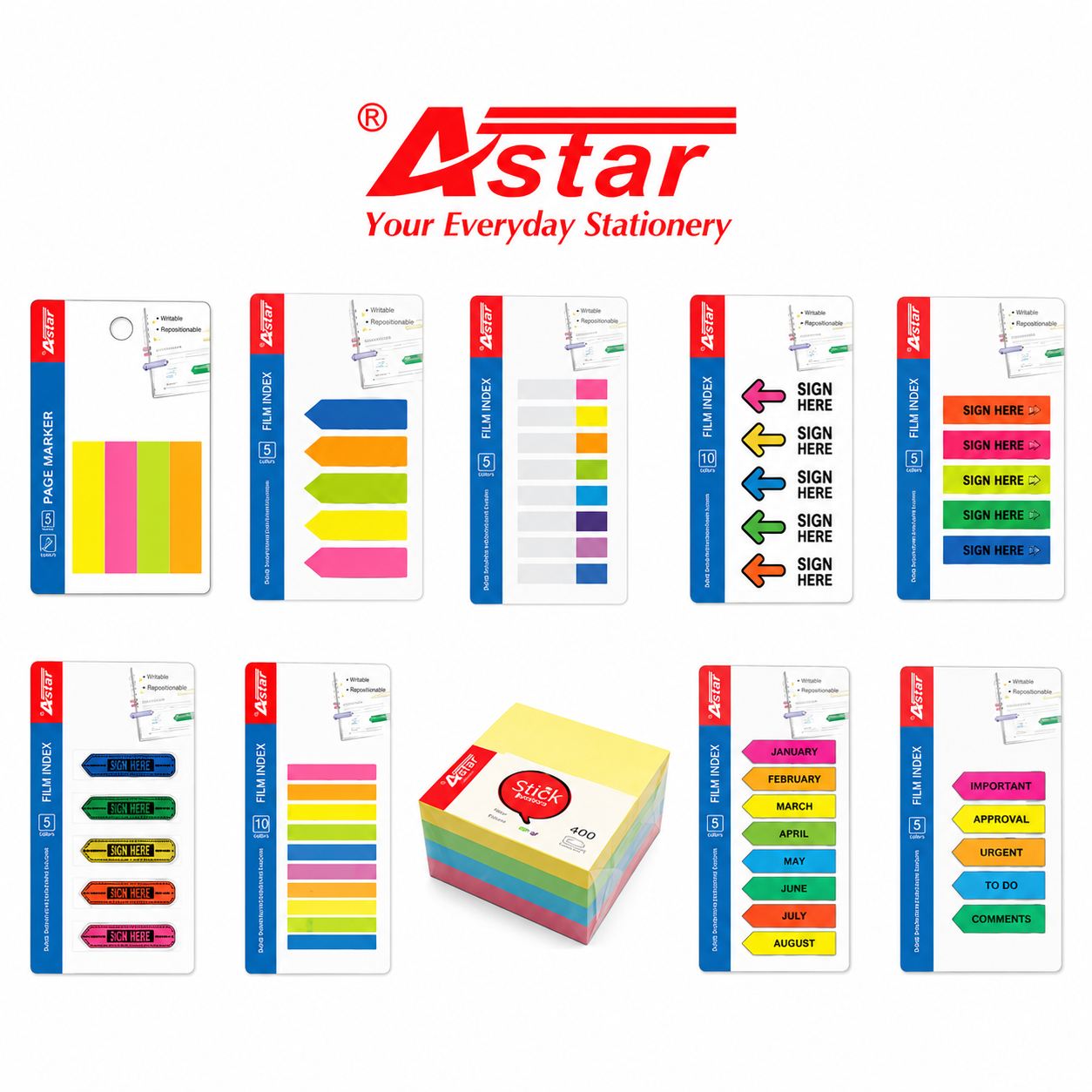 Astar Removable PET 'Sign Here' Sticky Note P27/P28/BQ01