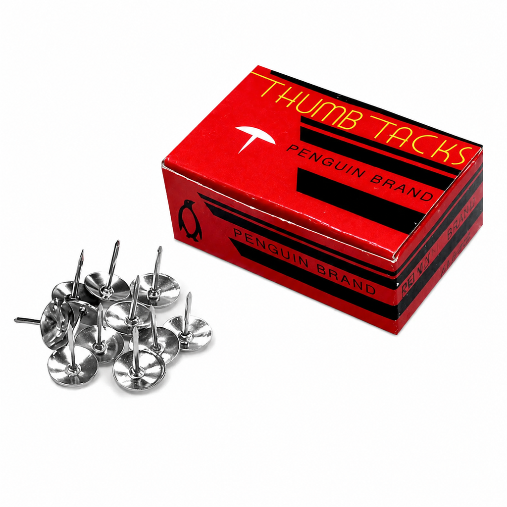 Penguin Square Thumb Tack/ Paku Tekan (Silver)
