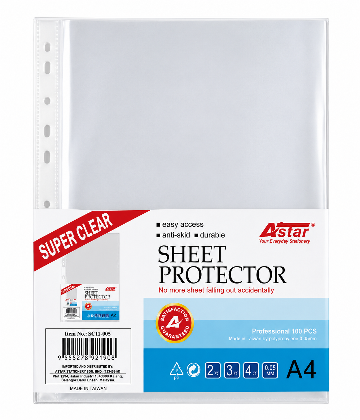 Astar Sheet Protector 100pcs SC11-005