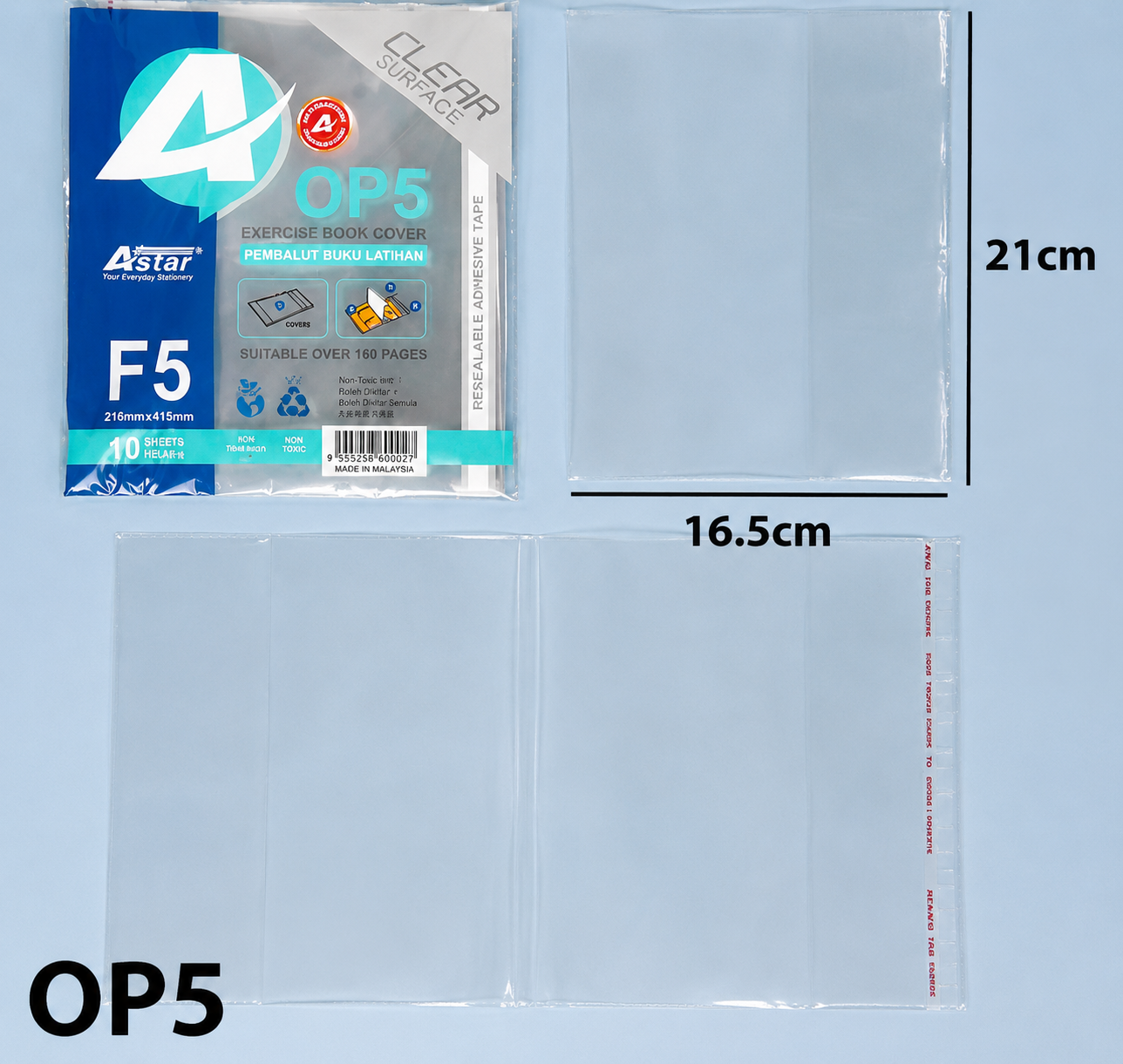 Astar/Sanko Star/Nikki Clear Exercise Book Cover / Text Book Cover / Activity Book / Pembalut Buku 10'S
