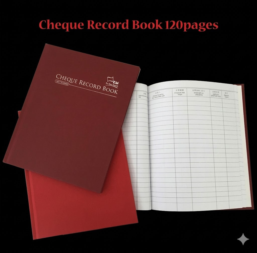Uni Cheque Record Book F5 Size 120's /200's