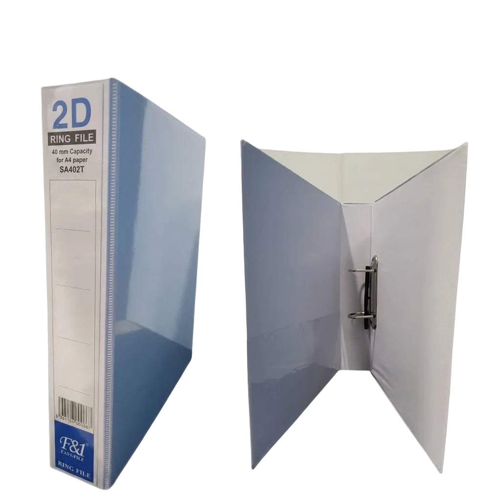 East File F1 PVC 2D Ring File A4 White 40mm