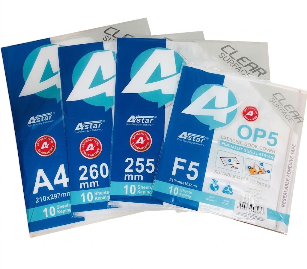 Astar/Sanko Star/Nikki Clear Exercise Book Cover / Text Book Cover / Activity Book / Pembalut Buku 10'S