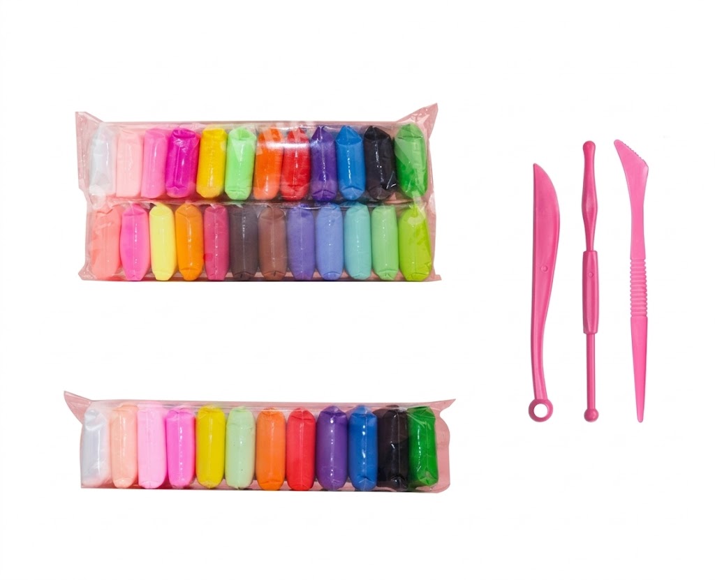 12/24 Colors Super Light Clay Set With Tools For Kids DIY Modeling Clay Craft Handwork Air Dry Clay Set Butter Slime
