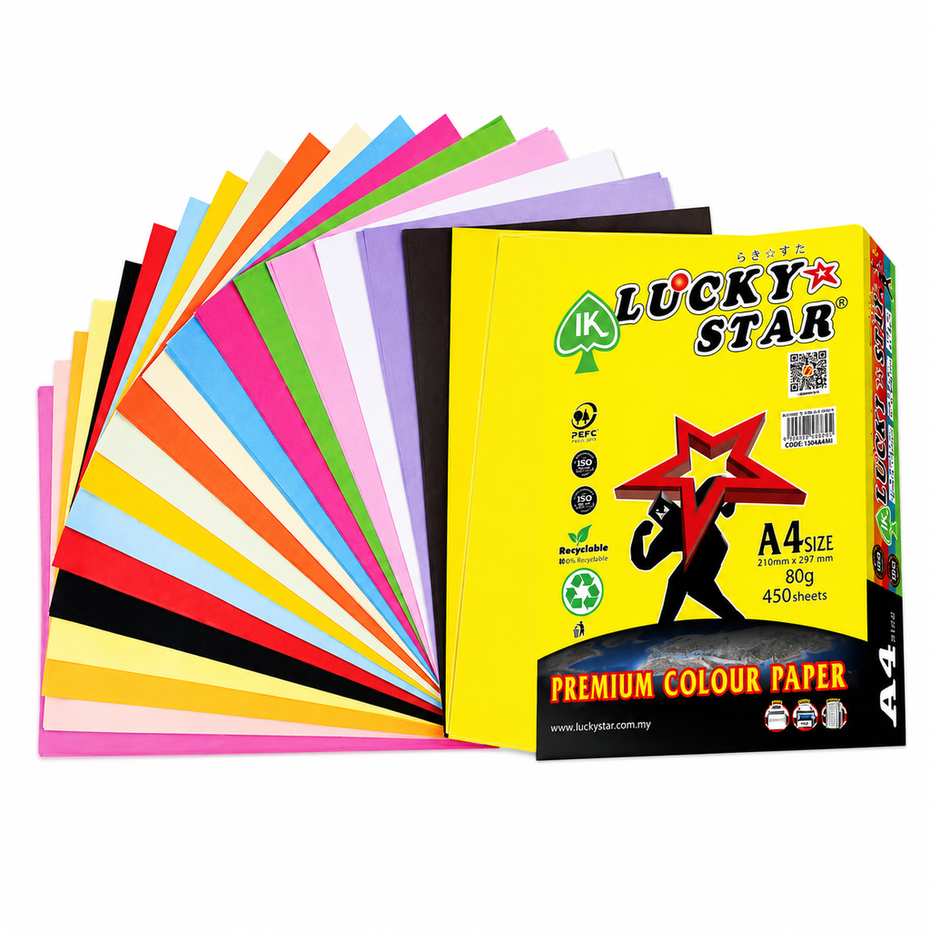 Paper Ace/ Lucky Star A4 Premium Dark Color Paper - 80gsm, 450sheets
