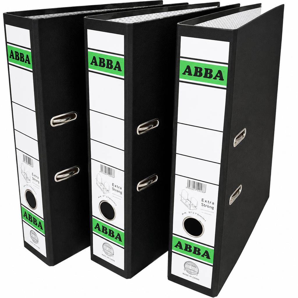 ABBA Option Lever Arch Voucher File/ Ring File/ For receipts or small half A4 size documents 3" (75mm / 3 Inches)