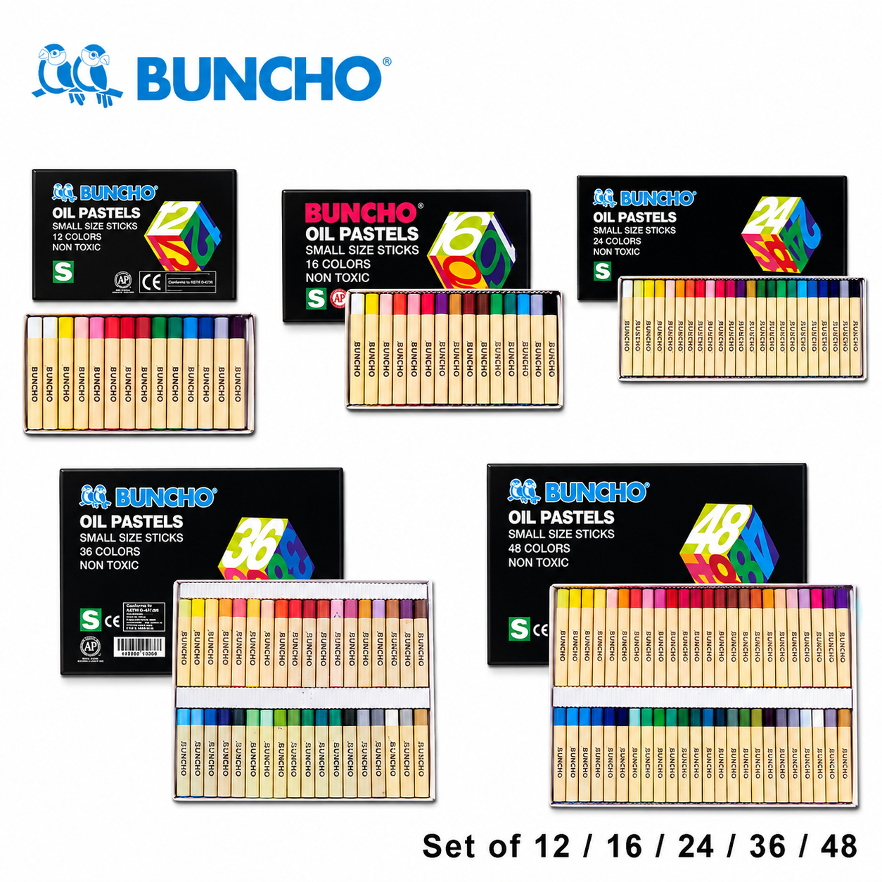 Buncho Oil Pastels- 12's /16's /24's /36's