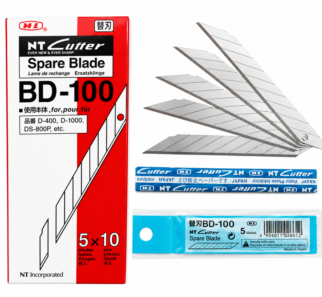 NT Cutter Spare Blade BD-100 (Ready Stock) (5pcs/tube) Import from Japan