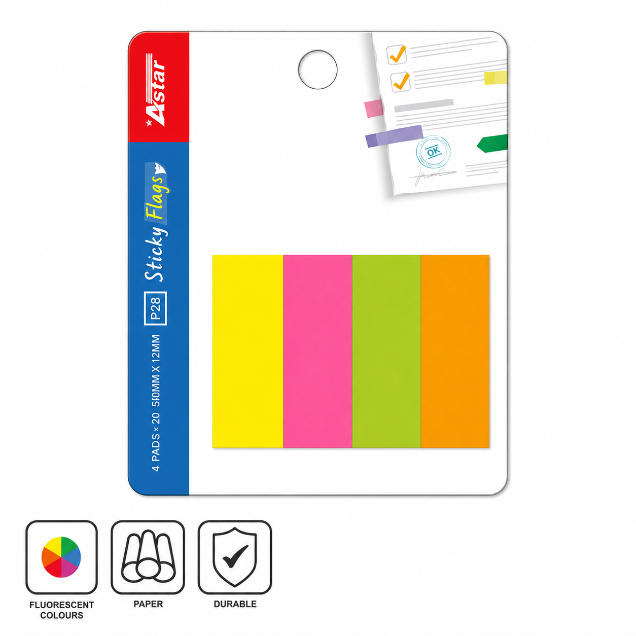 Astar Removable PET 'Sign Here' Sticky Note P27/P28/BQ01