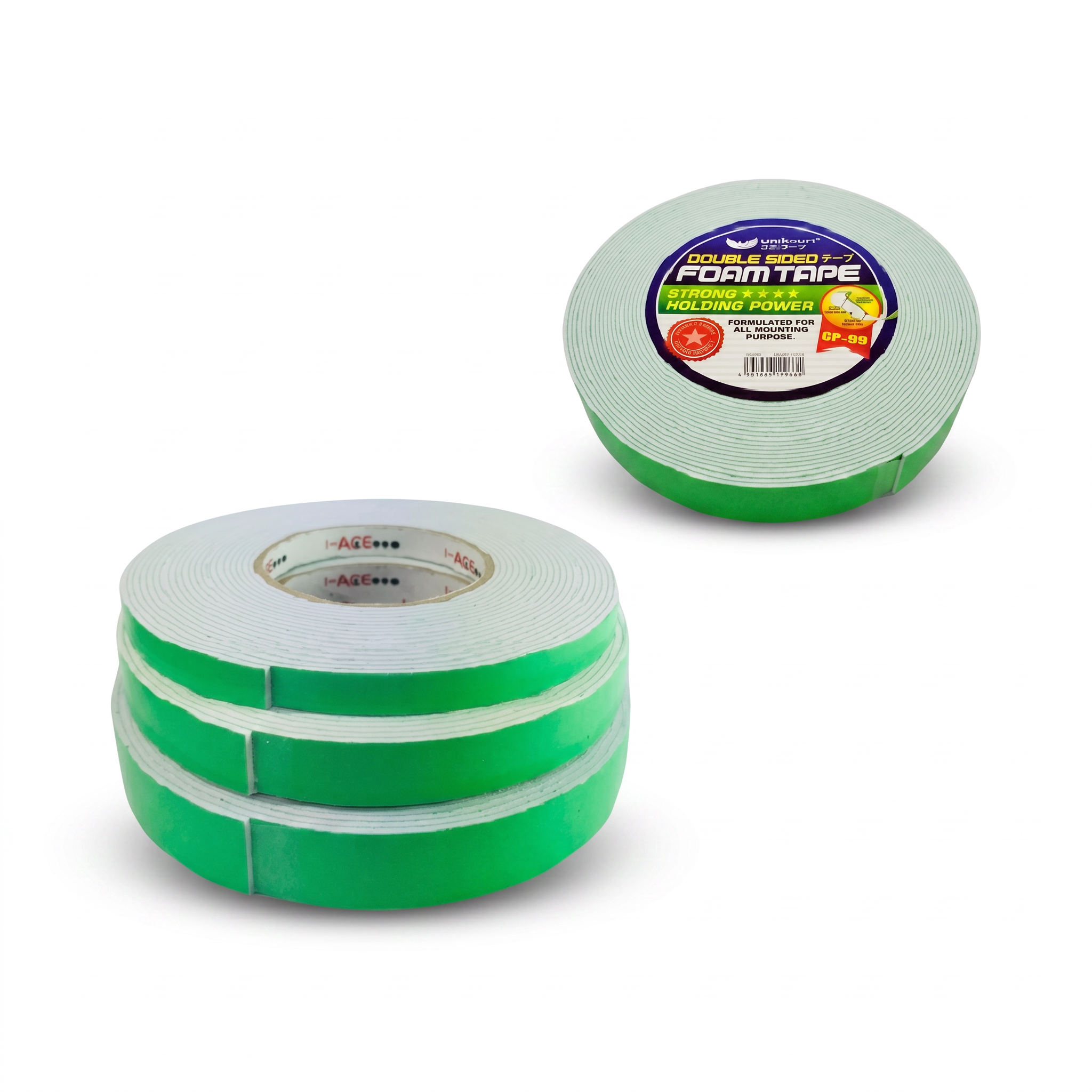 UniAce White Double Sided Foam Tape - 12MM / 18MM / 24MM (1.0meters / 9yards)