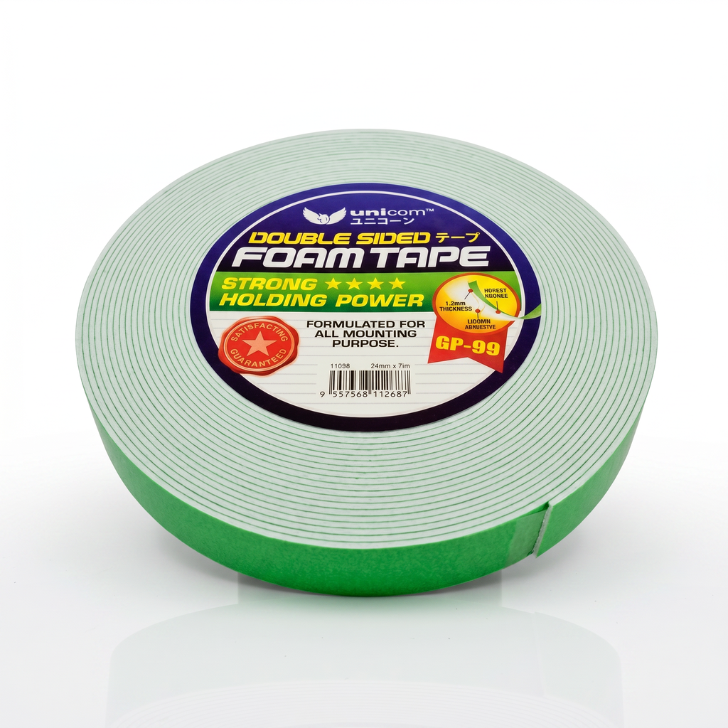 UniAce White Double Sided Foam Tape - 12MM / 18MM / 24MM (1.0meters / 9yards)