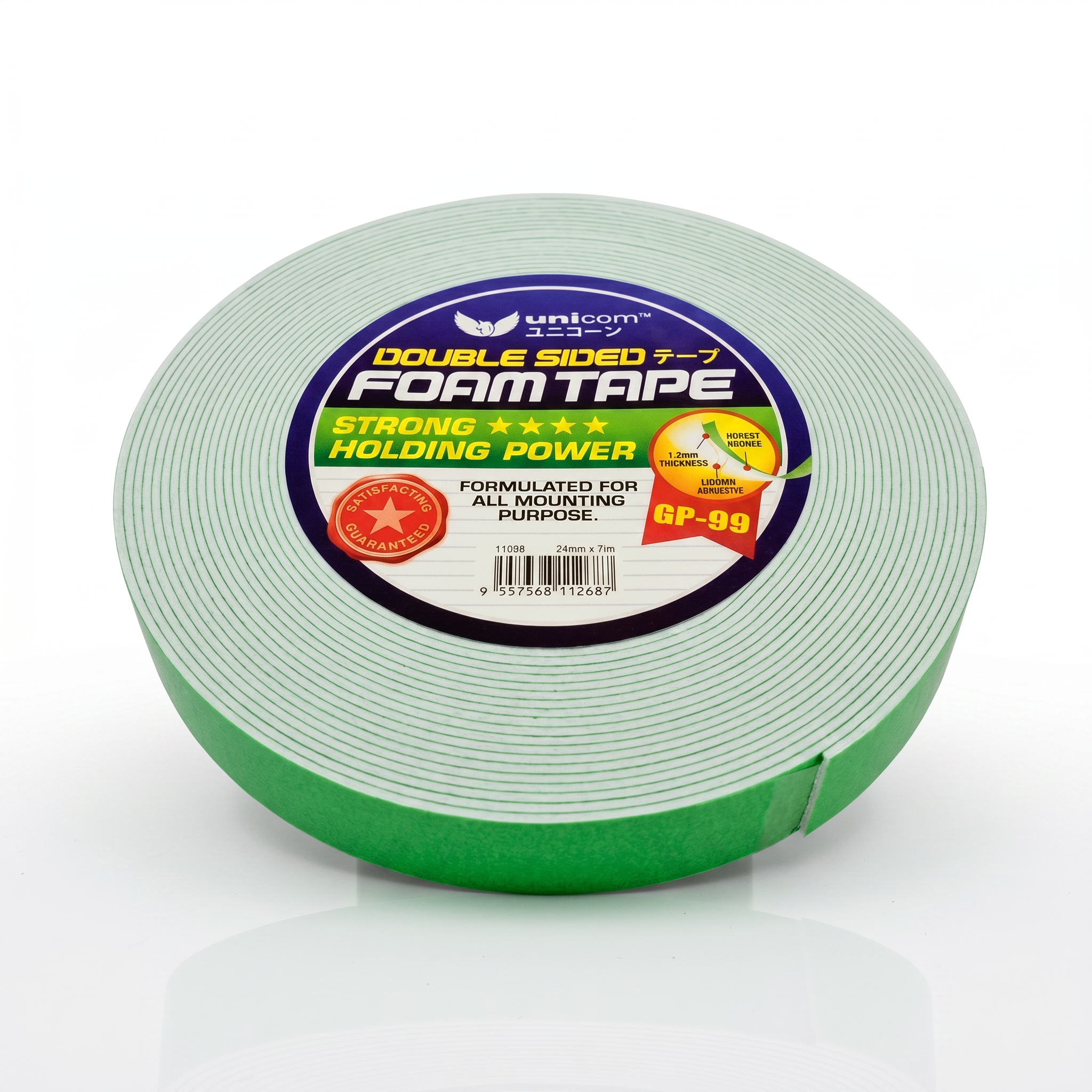UniAce White Double Sided Foam Tape - 12MM / 18MM / 24MM (1.0meters / 9yards)