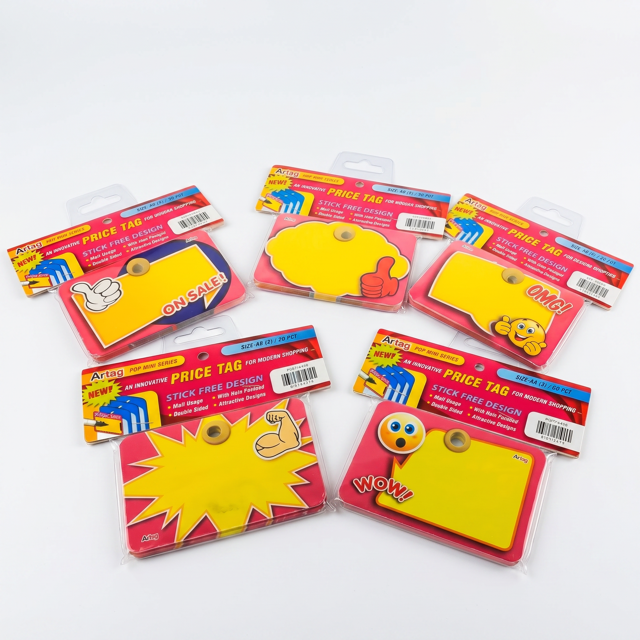 POP MINI Assorted Marketing Discount Price Tag Labels 20PC IN 1 PKT (P22-14-A8)