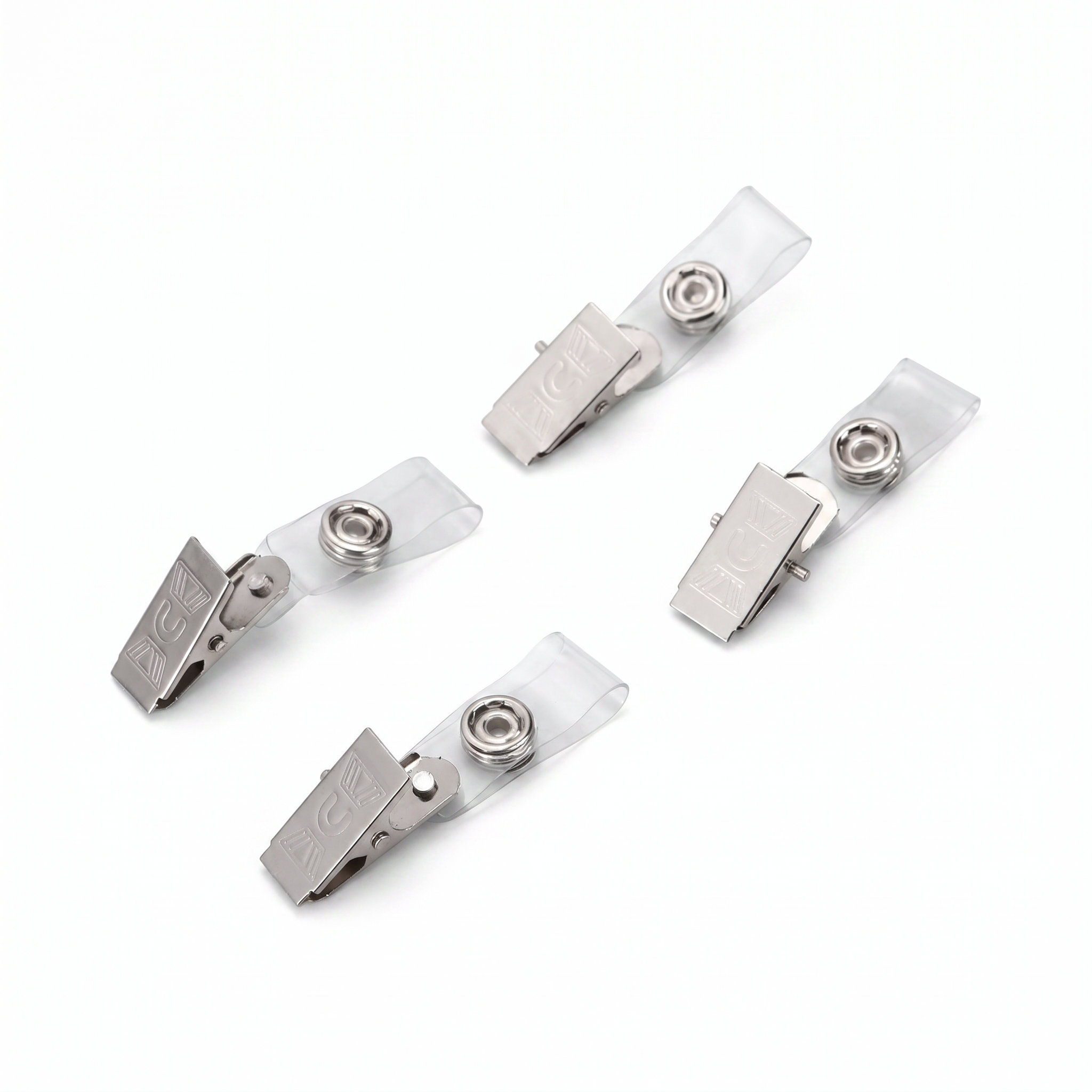 East File Metal ID Name Badge Clip / Card Holder Clip / Laminating Clip With Transparent Straps Name Tag Lanyard  (810)