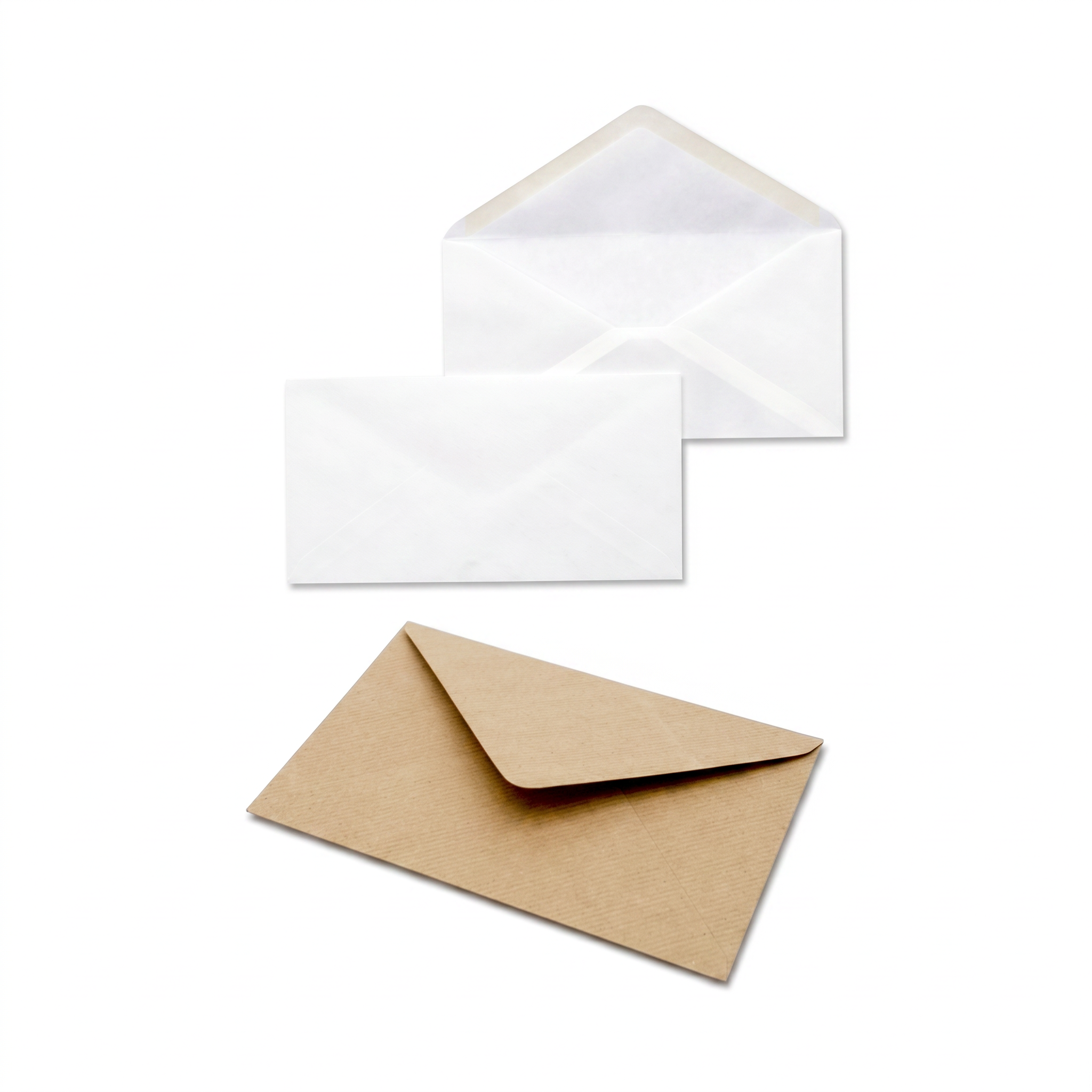 White / Brown Envelope without Window 6" x 3 1/2" 20pcs
