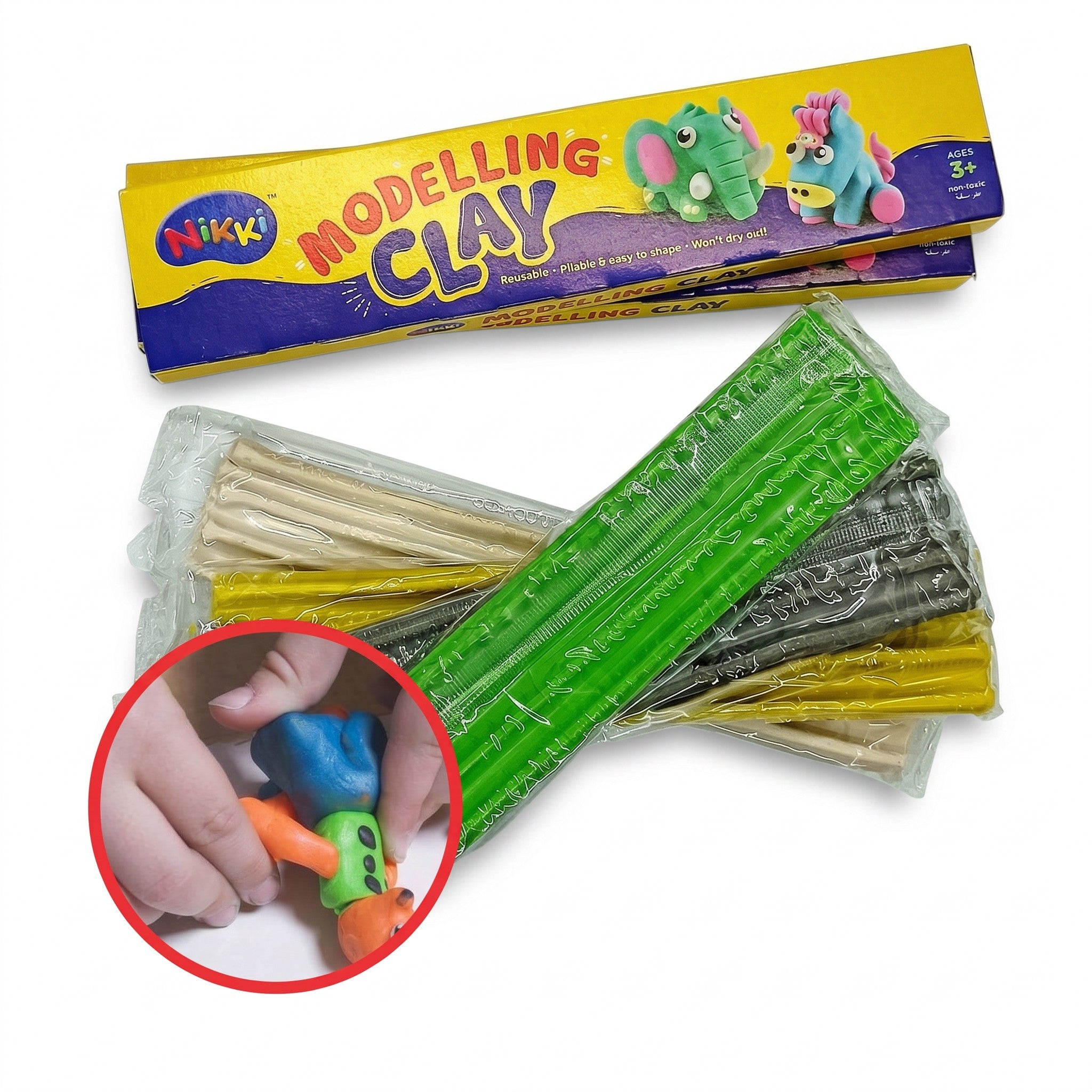 Nikki Single Colour Modelling Clay/ NIKKI Modelling Clay Non Toxic / Plasticine/ Tanah Liat Pemodelan / 手工粘土 (MD1)