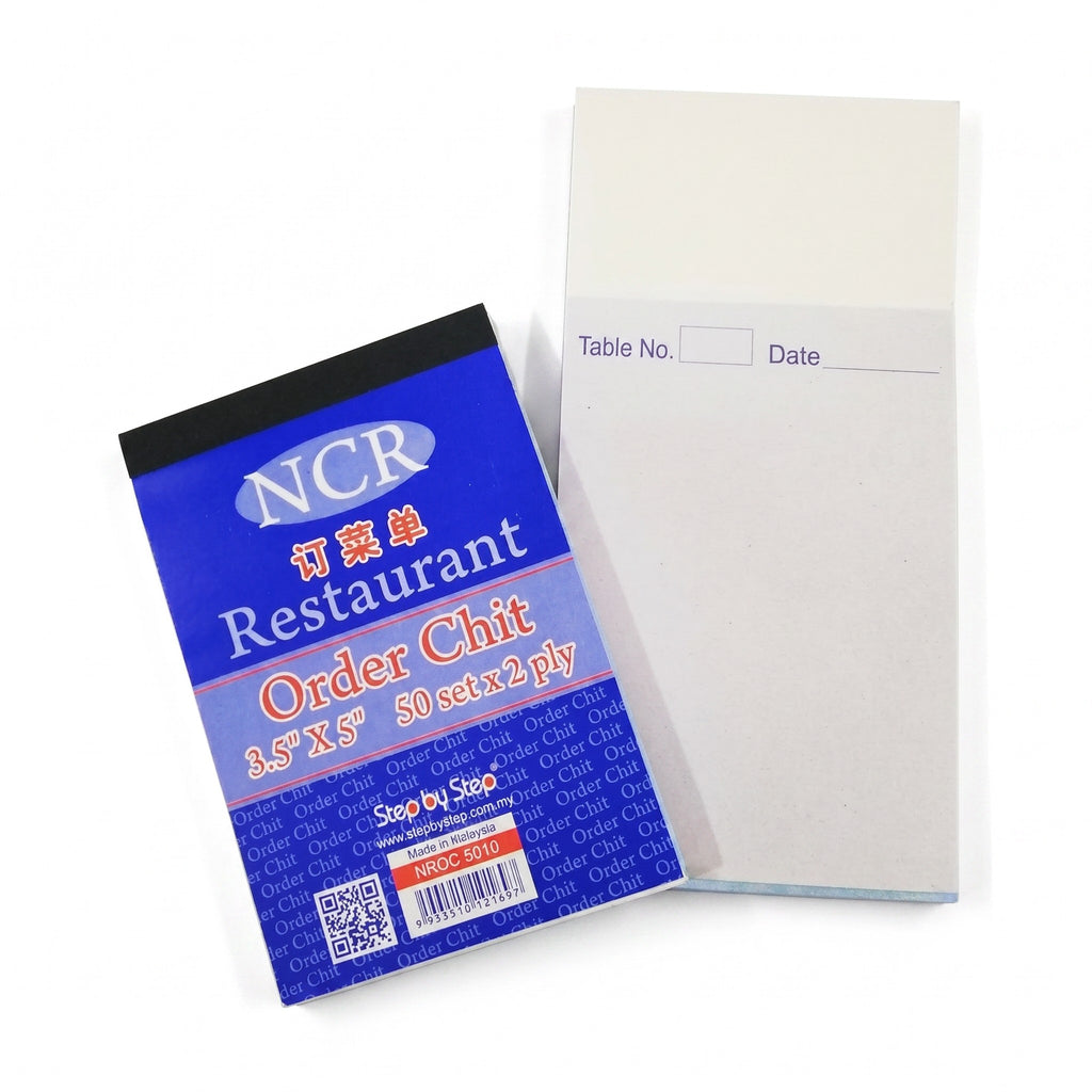 Step by Step NCR Restaurant Order Chits Book NROC5010