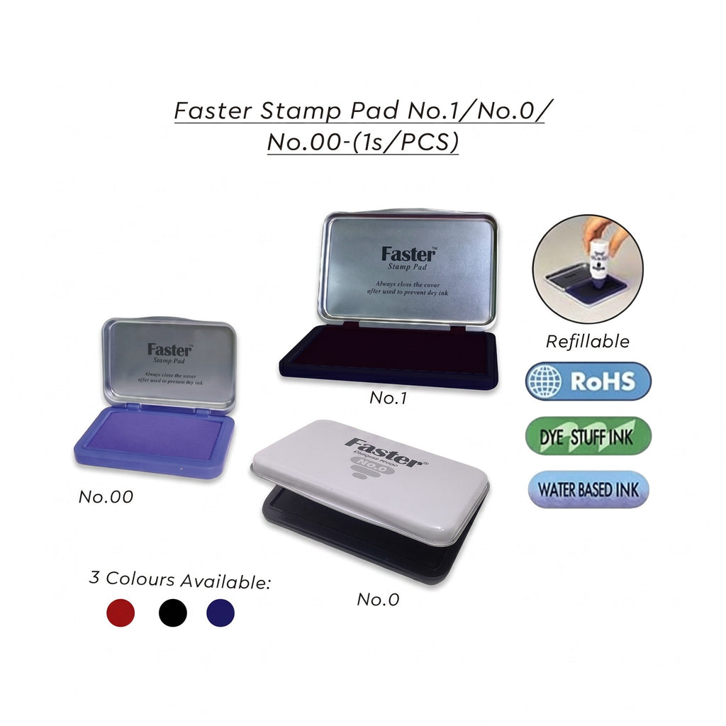 Faster Stamp Pad/ Refillable Inkpad No.0 / No.00 / No.1
