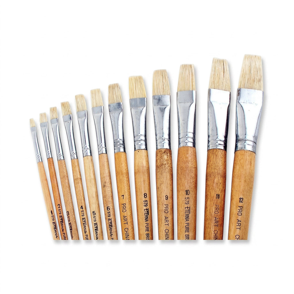 Painting Brushes Flat Nylon Artist Brushes for Watercolor No.579 1-12