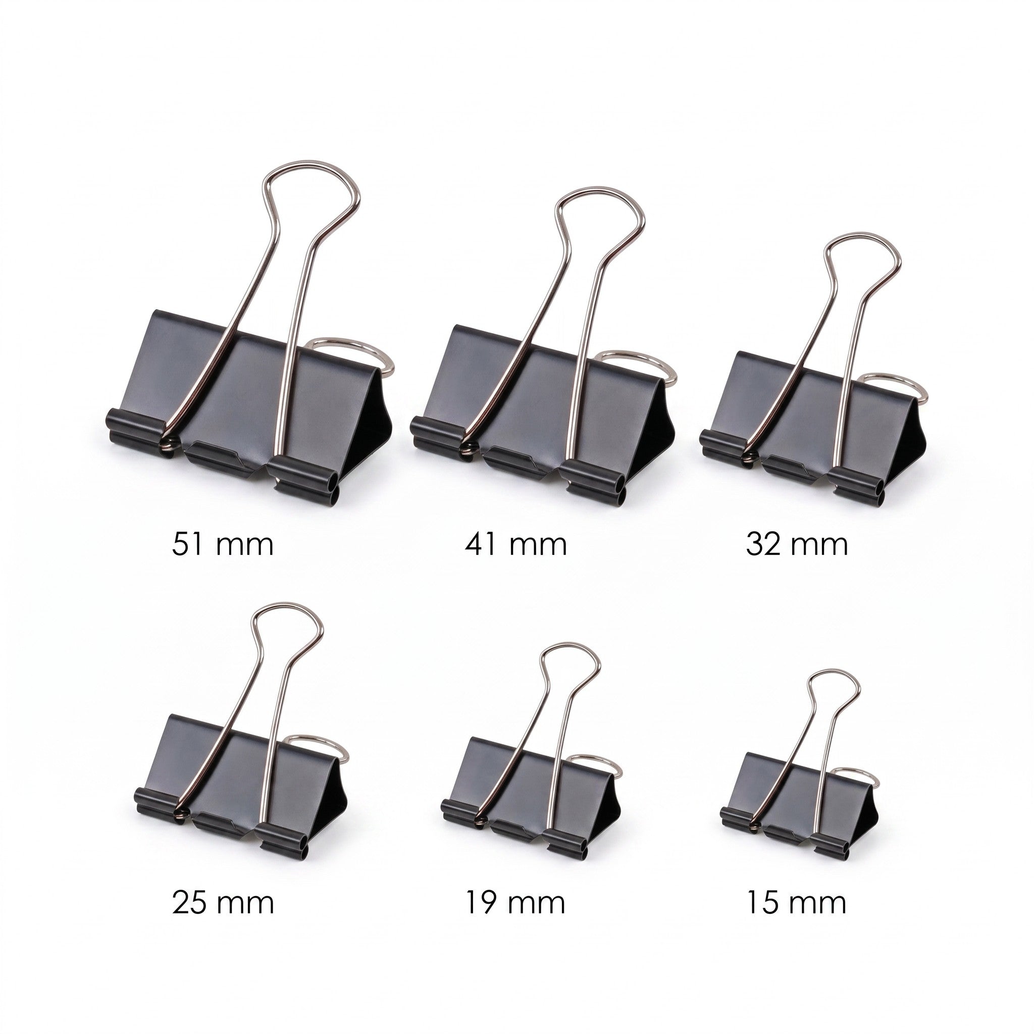 Black Metal Binder Clips Paper Film Organizer 文件夹子 燕尾夹