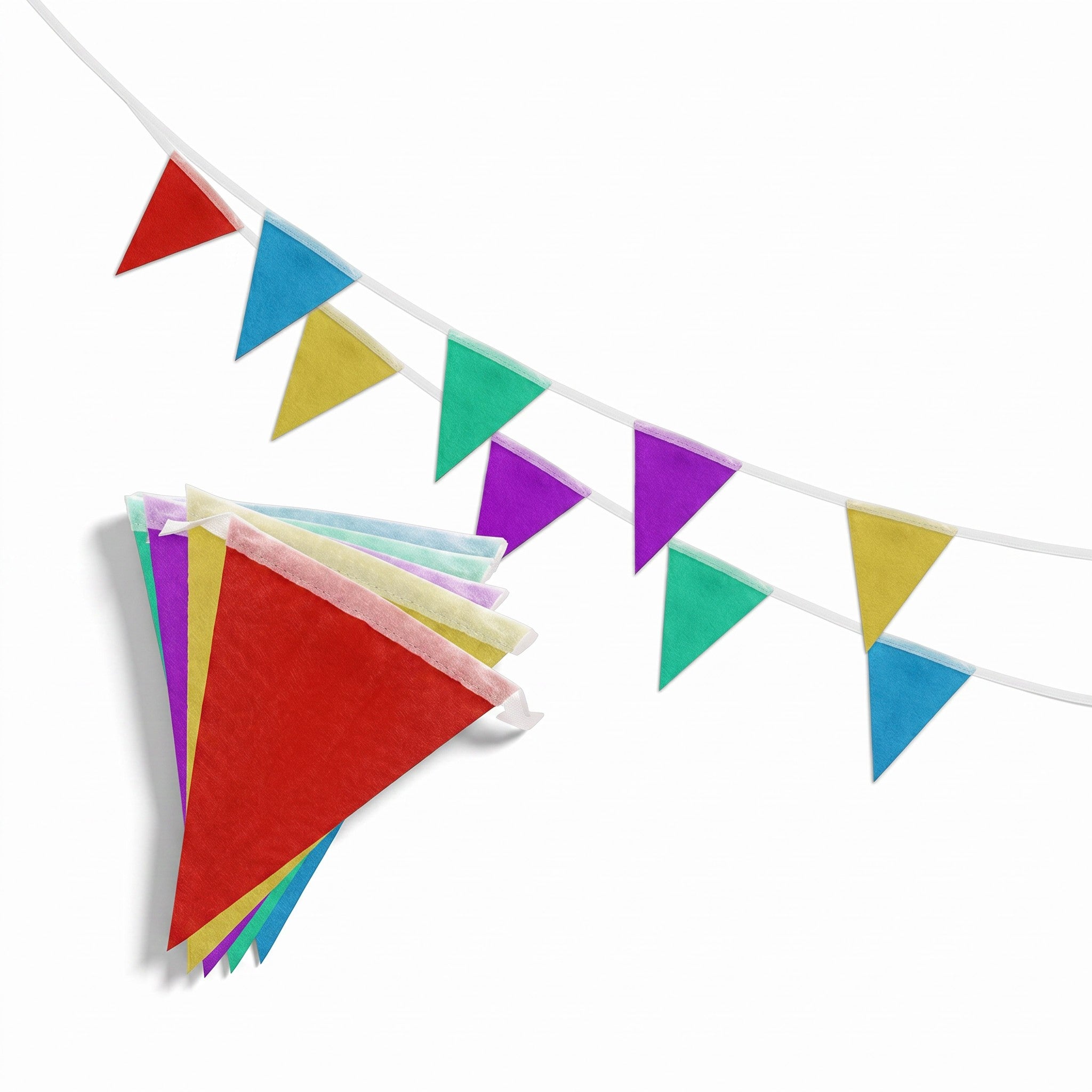 COLOURFUL BUNTING PLASTIC FLAG - 9 METER