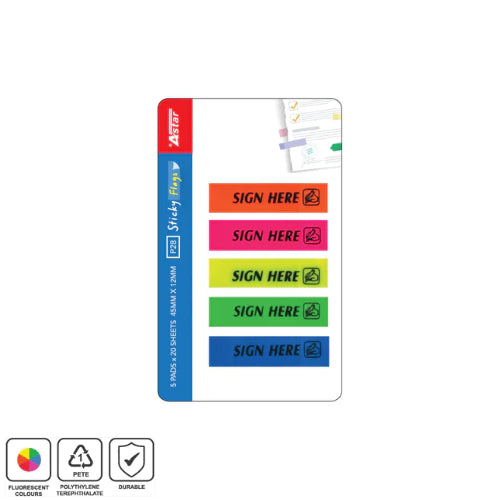 Astar Removable PET 'Sign Here' Sticky Note P27/P28/BQ01