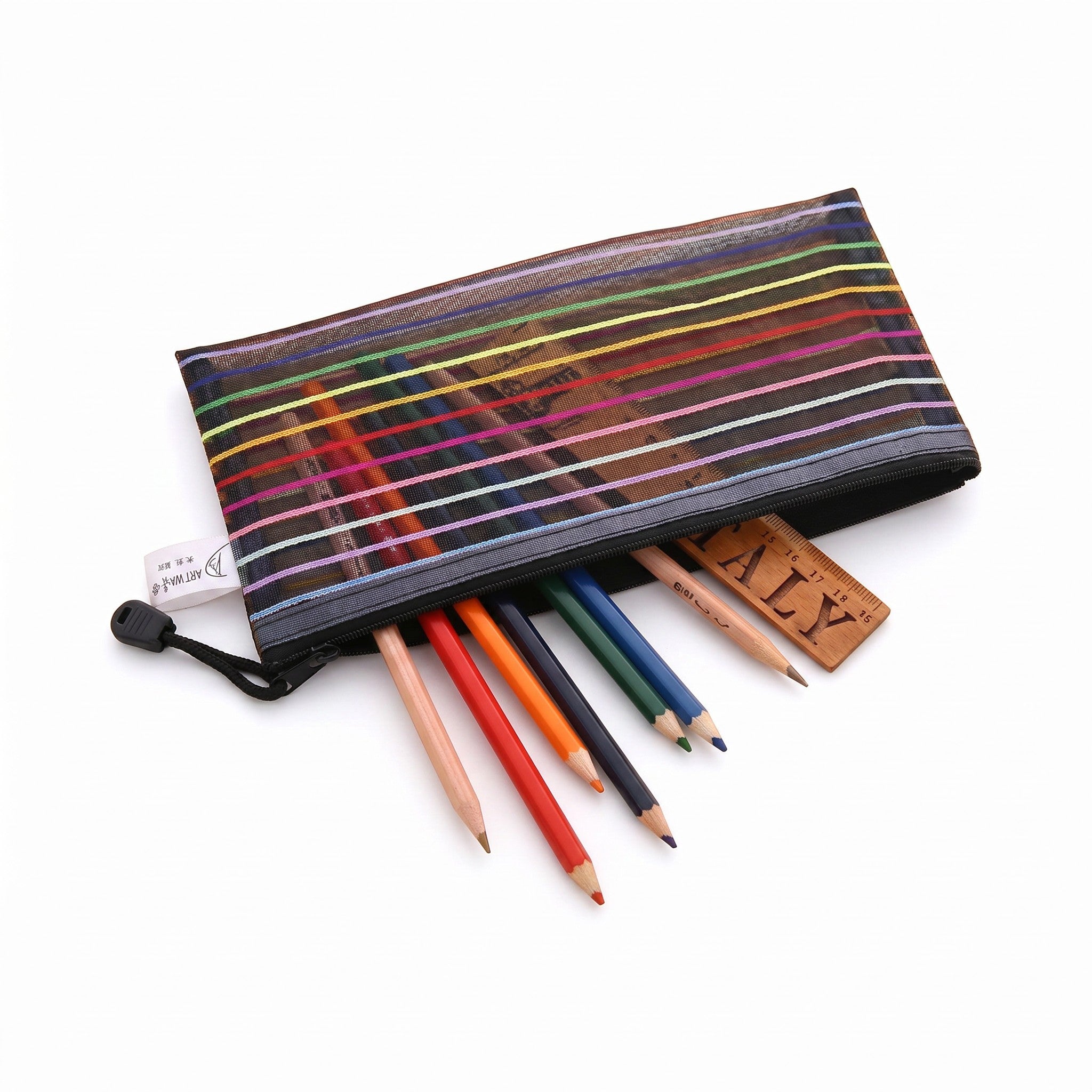 Rainbow Transparent Zipper Bag / Document Bag / Pencil Bag