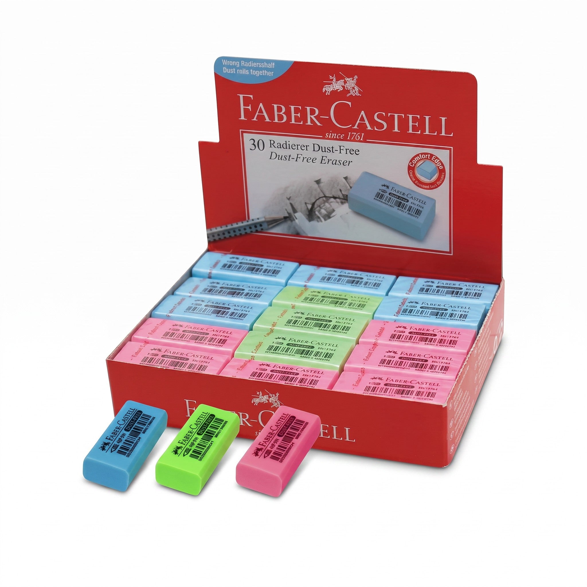 FABER CASTELL DUST FREE ERASERS (30PCS/BOX) 187161