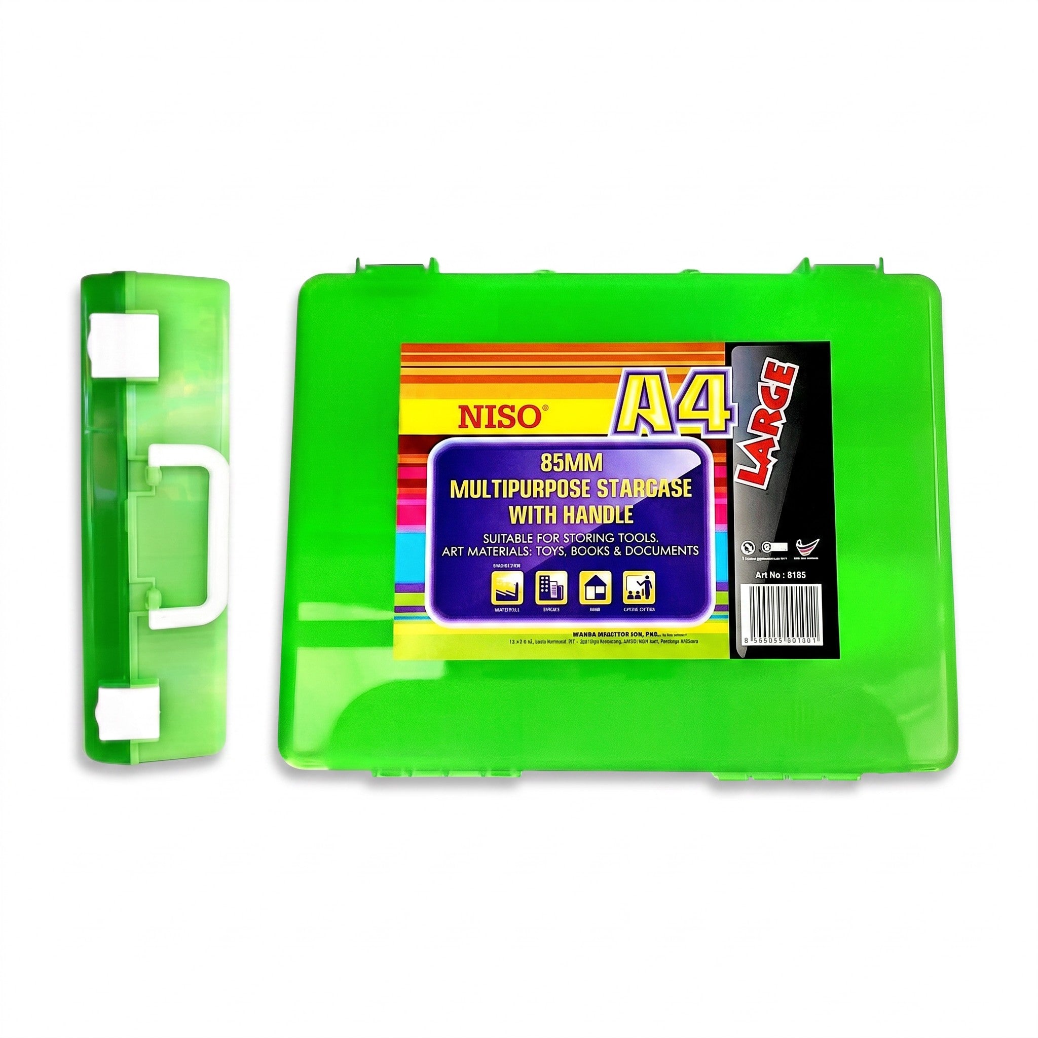 Niso 8185 A4 85mm Document Case With Handle / A4 Plastik Box / A4 Kotak Fail Plastik