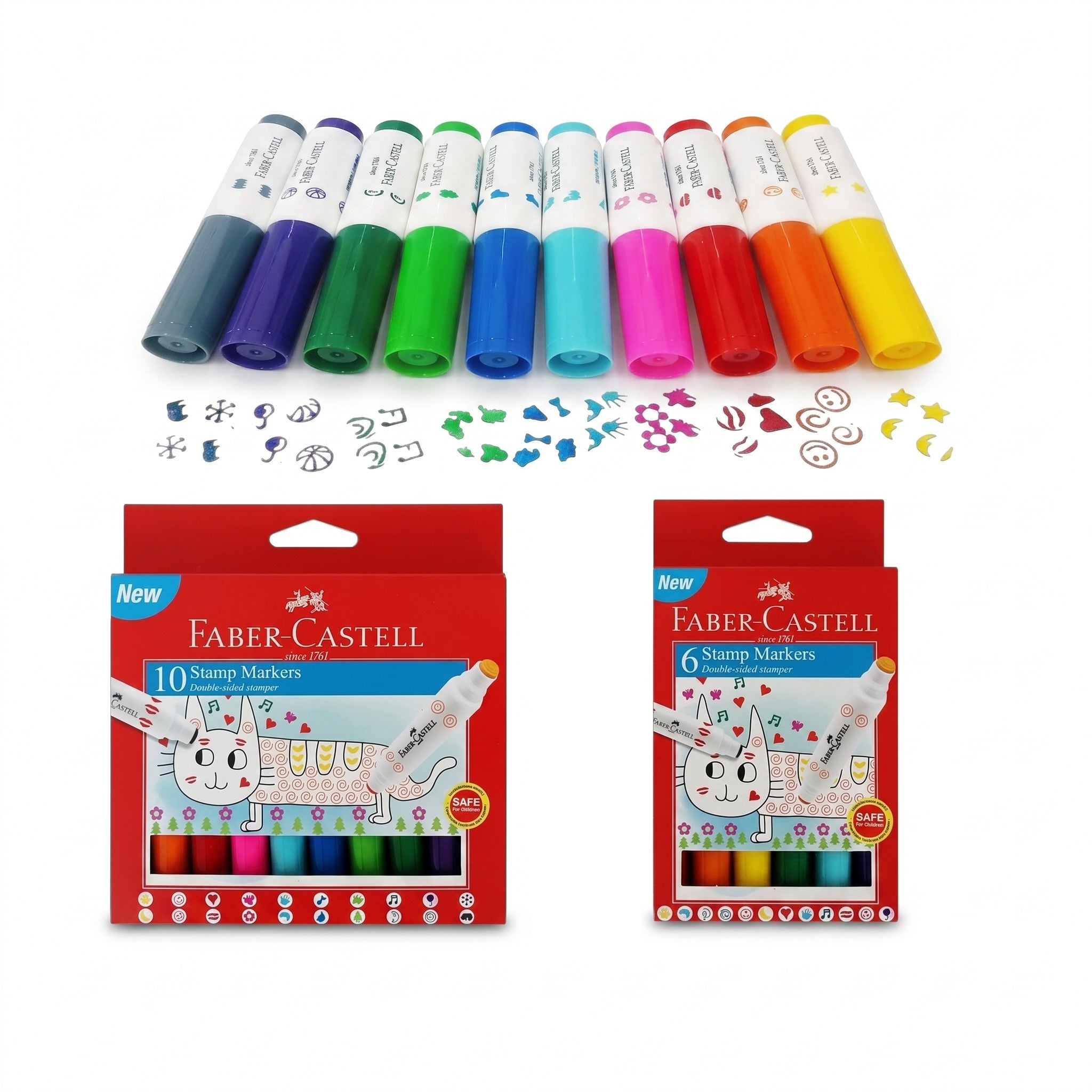 Faber Castell Stamp Marker / Stamp Chop Kids Double-Sided Craft Stationary (Cop Kartun) 6 colors/ 10 colors