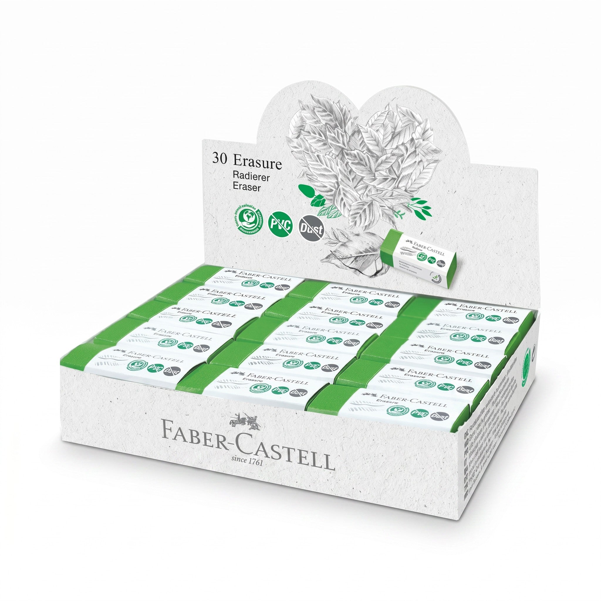 Faber Castell Non PVC & Dust Free Eraser Size 20 (187250) / Size 30 (187350) - (Card) Erasure Pemadam School Student 1PC