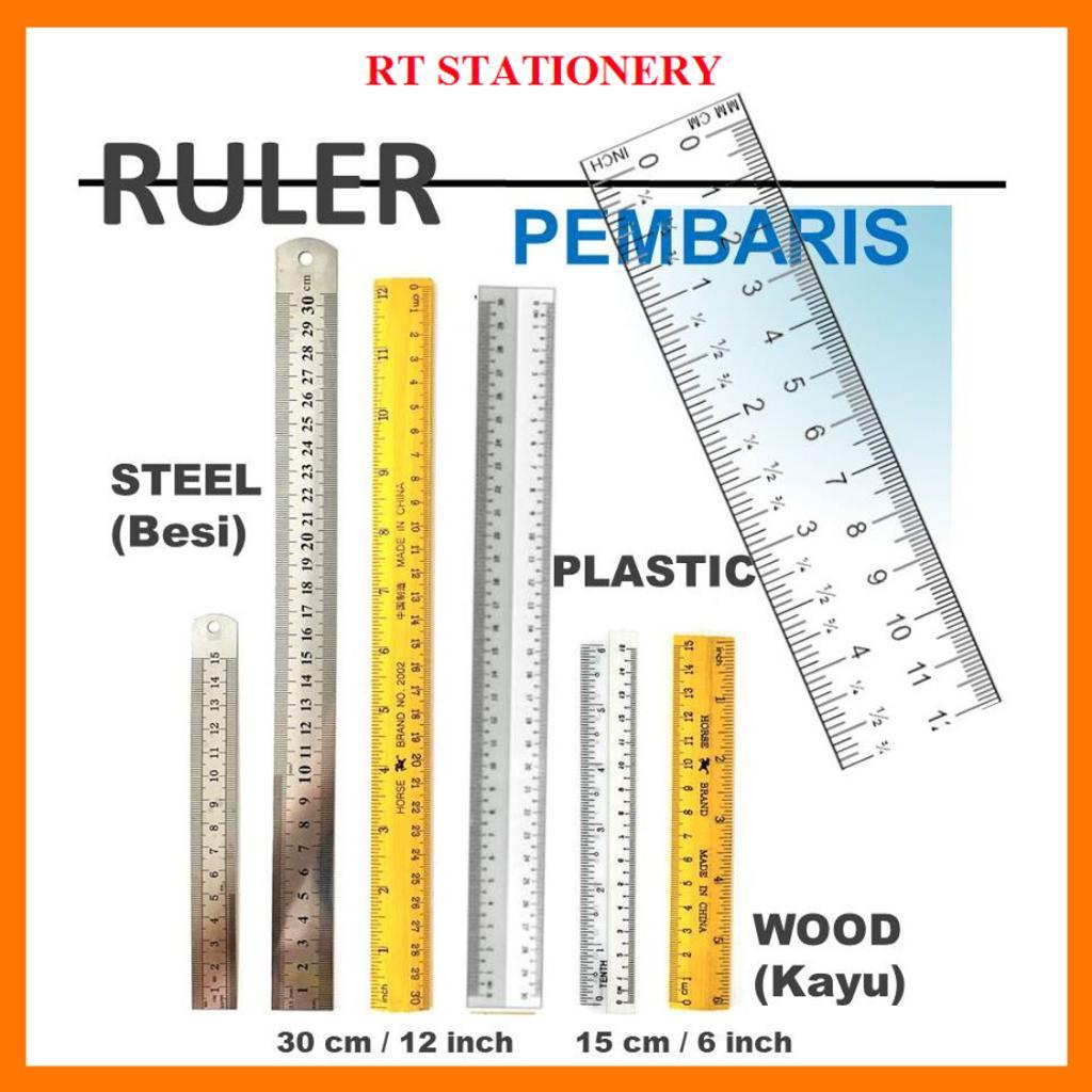 Ruler Pembaris Plastic Straight Ruler 15cm 20cm 30cm