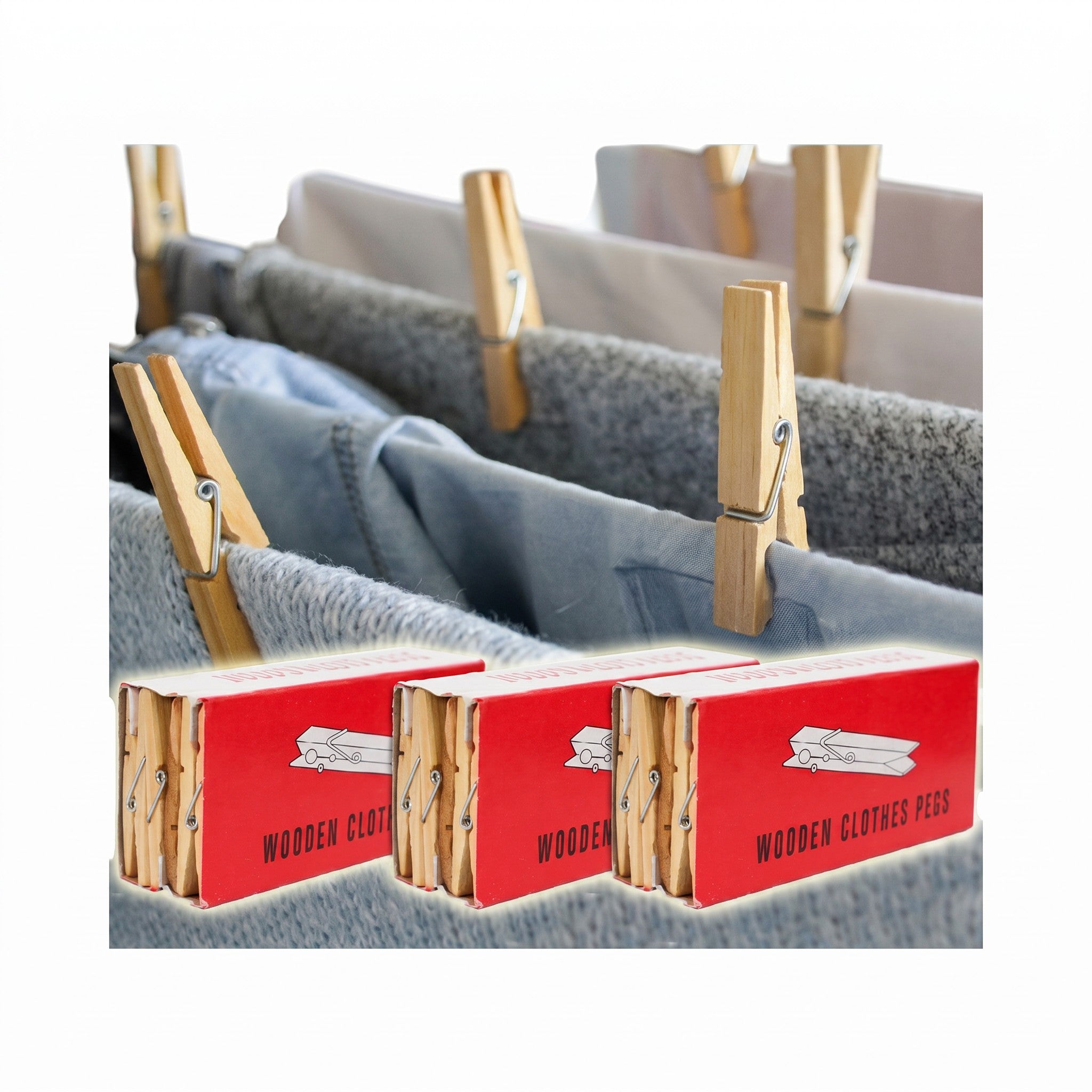 (36Pcs) Wooden Multi-Purpose Clothes Pegs | Wooden Cloth Pegs | Cloth Clip | Hang Clips | (Sepit Baju)