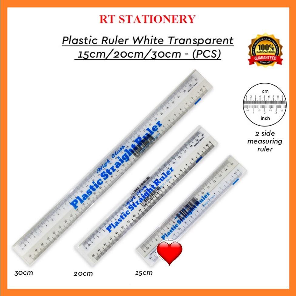 Ruler Pembaris Plastic Straight Ruler 15cm 20cm 30cm