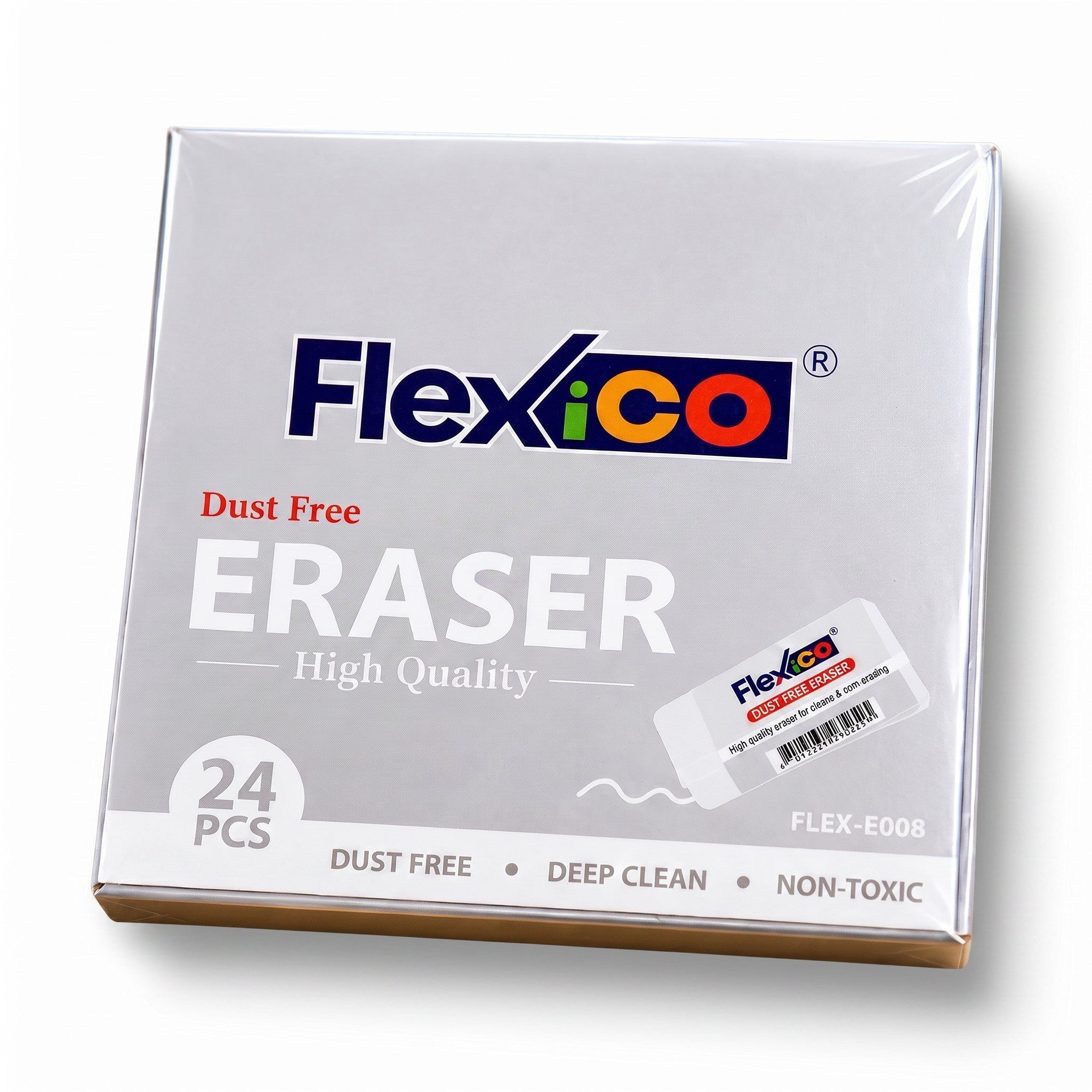 Flexico Premium Dust Free Eraser Sorf Smooth Clean Erasing Exam Grade Eraser FLEX-E008