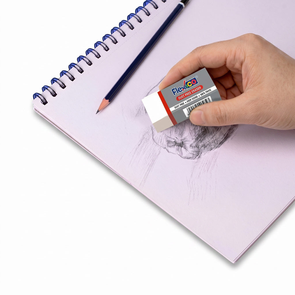 Flexico Premium Dust Free Eraser Sorf Smooth Clean Erasing Exam Grade Eraser FLEX-E008