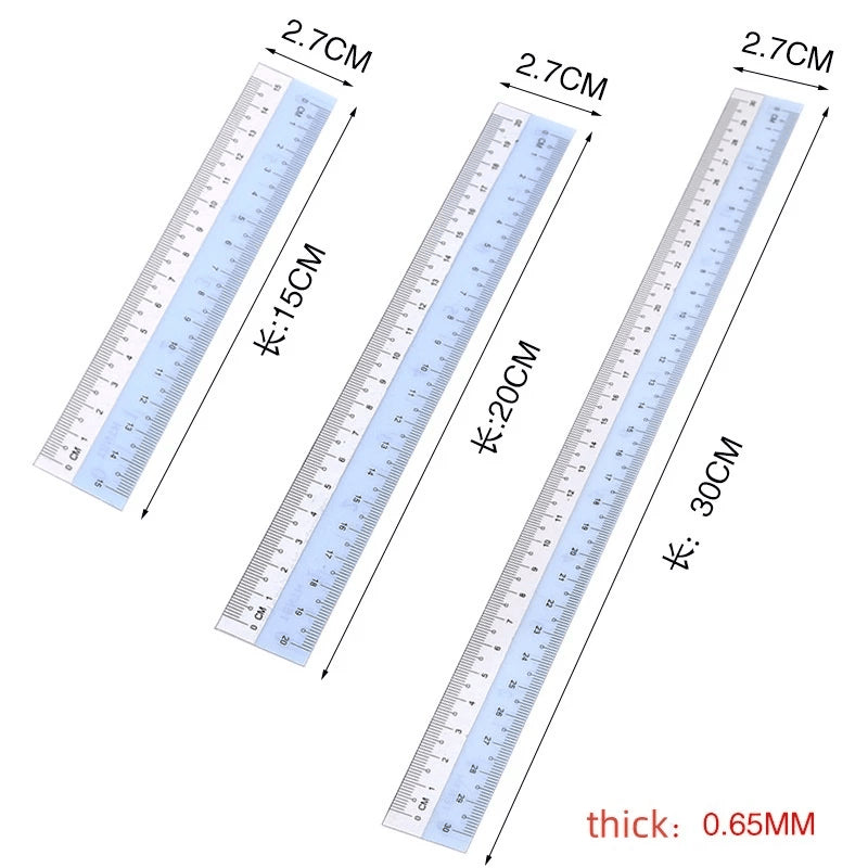 Ruler Pembaris Plastic Straight Ruler 15cm 20cm 30cm