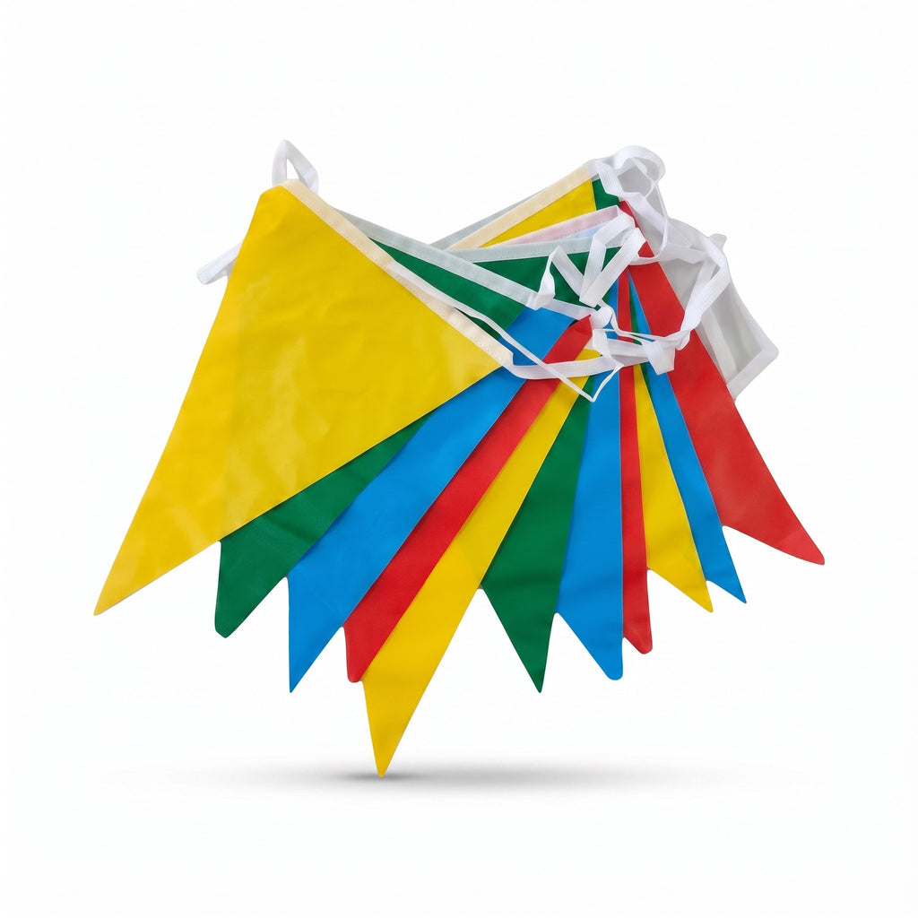 COLOURFUL BUNTING PLASTIC FLAG - 9 METER